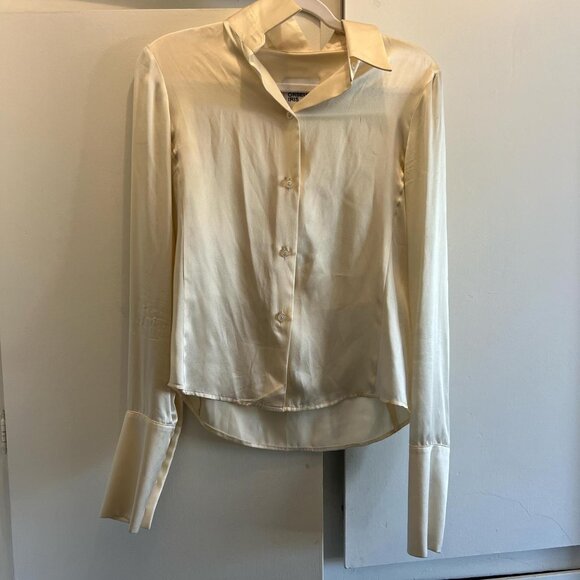 Orseund Iris 100% Silk long sleeve top ivory cream white blouse size XS - Picture 5 of 6